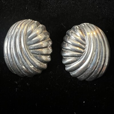 Sterling Silber Ohrringe Wellen Design leicht durchbohrt
