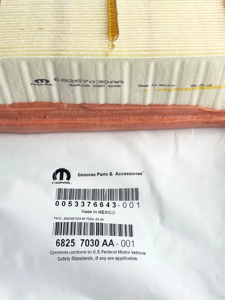 Engine Air Filter 2018-2026 Jeep Wrangler Gladiator 68257030AA MOPAR OEM NEW - Image 3 of 4