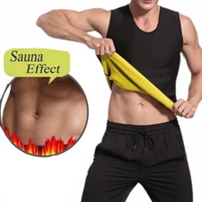 Men Sweat Sauna Waist Trainer Vest Weight Loss Tank Tops Neoprene Body Shaper US