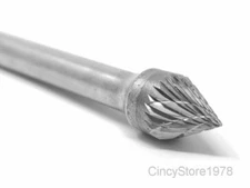 SJ3D Cone 60 Degree Carbide Burr Bur Tool Die Grinder Bit 1/4" Countersink NEW