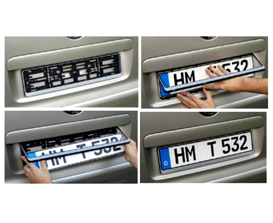 2-Pack Black Number Plate Holder Surrounds - Universal Fit For Any Car Or Caravan - ABS Plastic, Road Legal