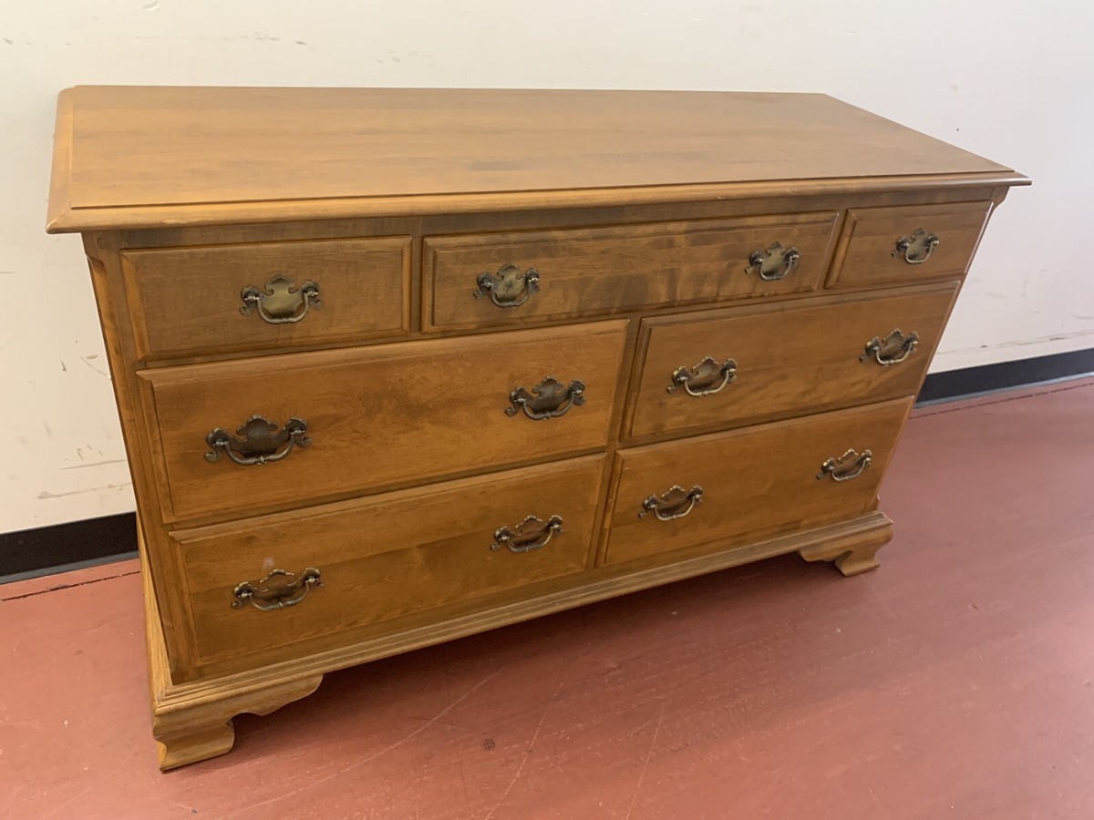 IDEE イデー e.a.u DRESSER Maple Ethan Allen Heirloom Maple Dresser Seven Drawer Low Chest 10