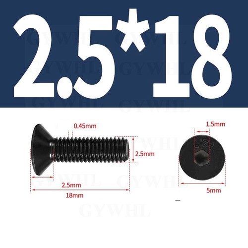 M1.6 - M20 Black Socket Countersunk Screws 12.9 High Tensile Steel Allen Bolts - Picture 43 of 168