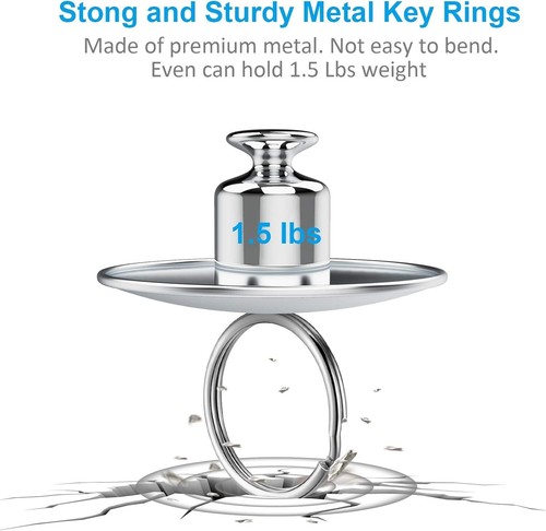 Small Medium Large Silver Metal Split Rings Keyring Jump Hoop Loop Key Keys Ring - Picture 6 of 14