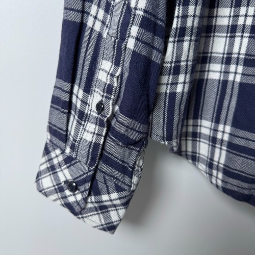 Blusa de franela a cuadros Rails para mujer mediana azul náutica costera vaquera preppy - Imagen 7 de 14