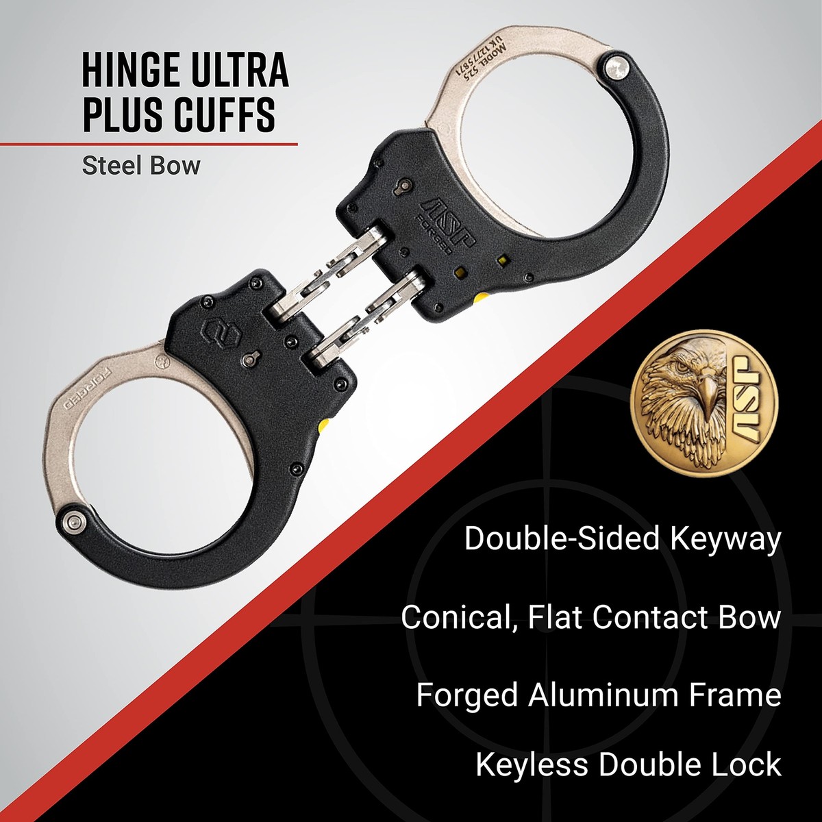 ASP Ultra Plus Keyless Double-Locking Hinged Handcuffs