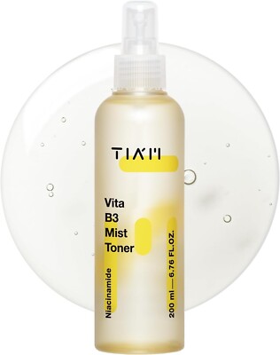 TIAM Vita B3 Mist Toner, 6.76 fl oz, Glow Boosting Facial Spray with Niacinamide