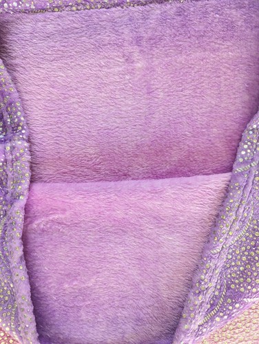 Purple Sequin Fleece Kids Purple Mermaid Tail Blanket Throw Youth Girl Soft - Picture 4 of 4