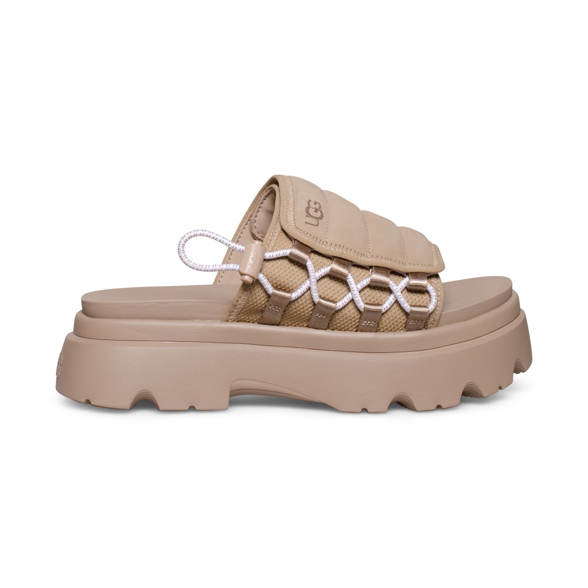 【関税&送料込】UGG Sandals Beige UGG CALLIE SAND NUBUCK MESH PLATFORM WOMEN'S SANDALS SIZE US
