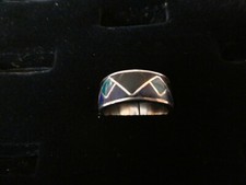 Peruvian Silver RIng , 17 mm, size 6 1/2, 4 grams