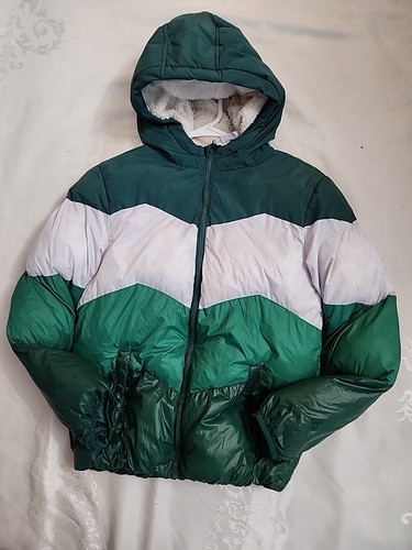 Cat & Jack Winter Puffer Coat Jacket Boys Large Color Green Full-Zip - Picture 4 of 8
