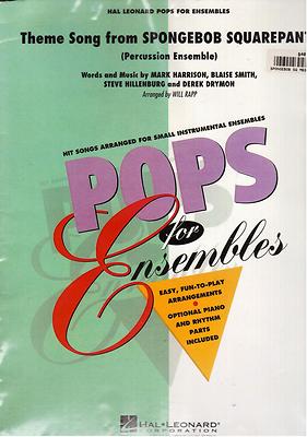 SPONGEBOB SQUAREPANTS, Theme Song From, PERCUSSION ENSEMBLE MUSIC PARTS, NEW.
