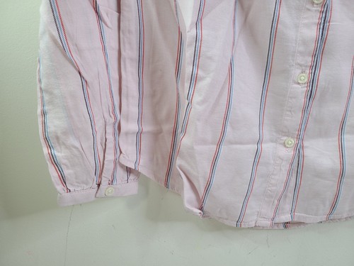 Vecchia blusa marina donna taglia XS rosa a righe Henley manica lunga nuova con etichetta - Foto 2 di 8