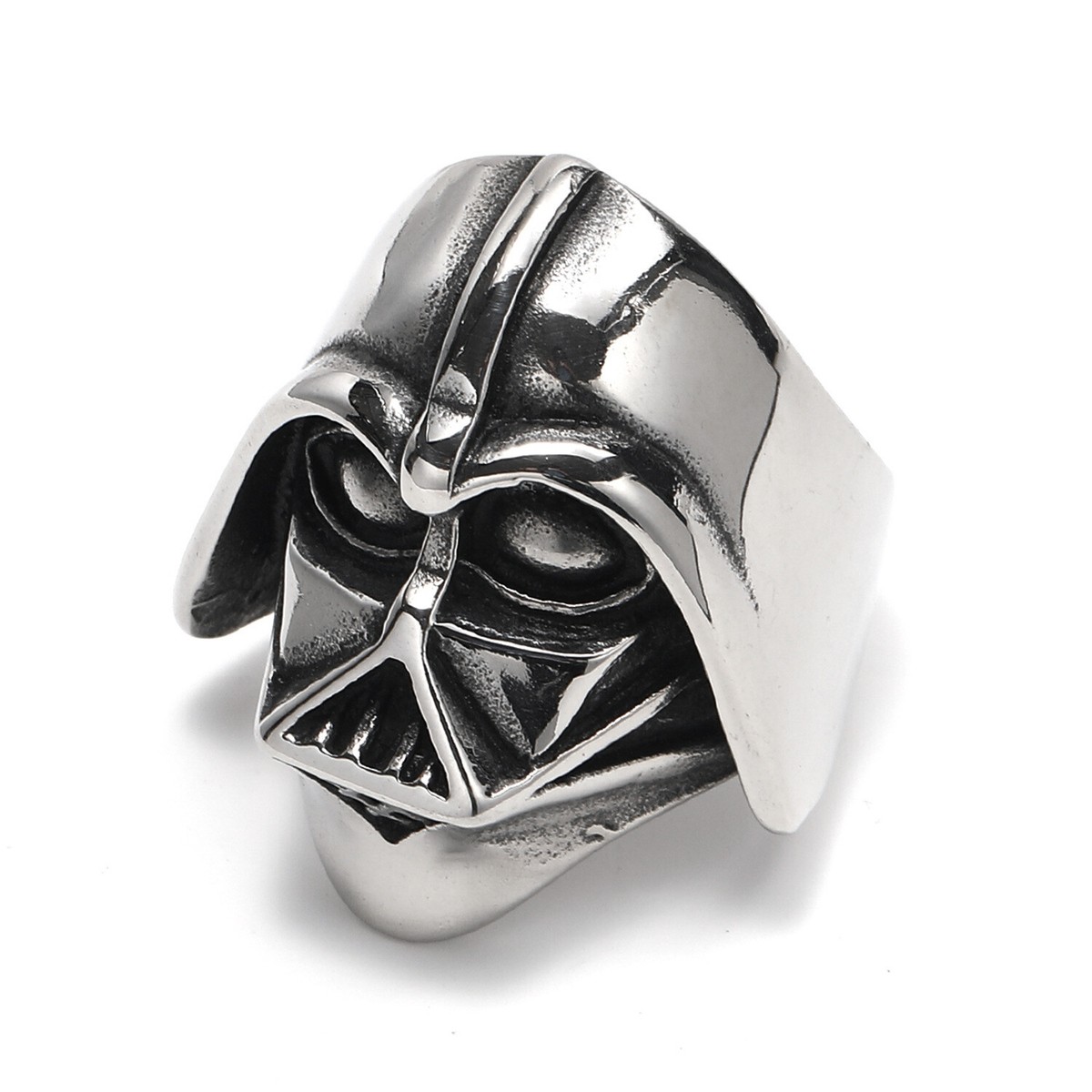 Darth Vader Mask Helmet Ring Stainless Steel Men's Vintage Biker