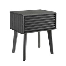 Modway Render Mid-Century Modern End Table or Nightstand in Charcoal, 15 19