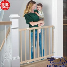 28"-42" Stairway Swing Baby Safety Gate Indoor Security Dog Door Wide US