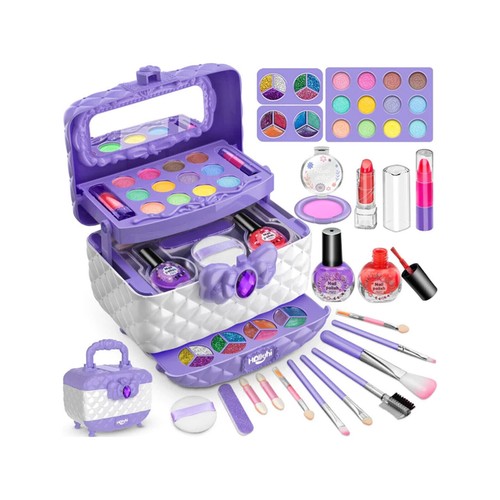 Kids Makeup Kit for Girl Washable Makeup Beauty Toys Set & Portable Cosmetic Box - Picture 15 of 19