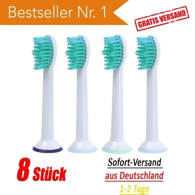 BONN-DESIGN ▀▀ 8 Stück Ersatzbürsten passend für Philips Sonicare Aufsteckbürsten 8x ▀▀