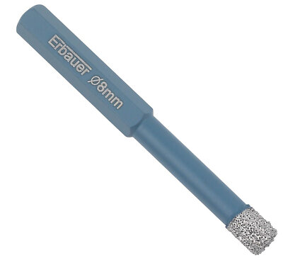 Erbauer Sechskantschaft Diamant Fliesenbohrkrone 8 mm x 80 mm UVP 23 £