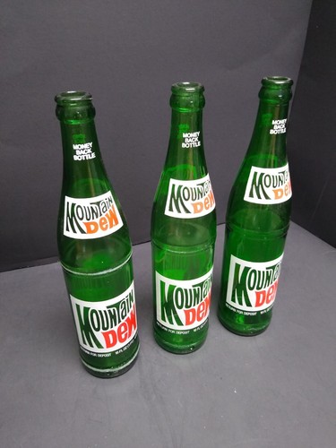 Set Of 3 Vintage Mountain Dew Bottles - Picture 10 of 12
