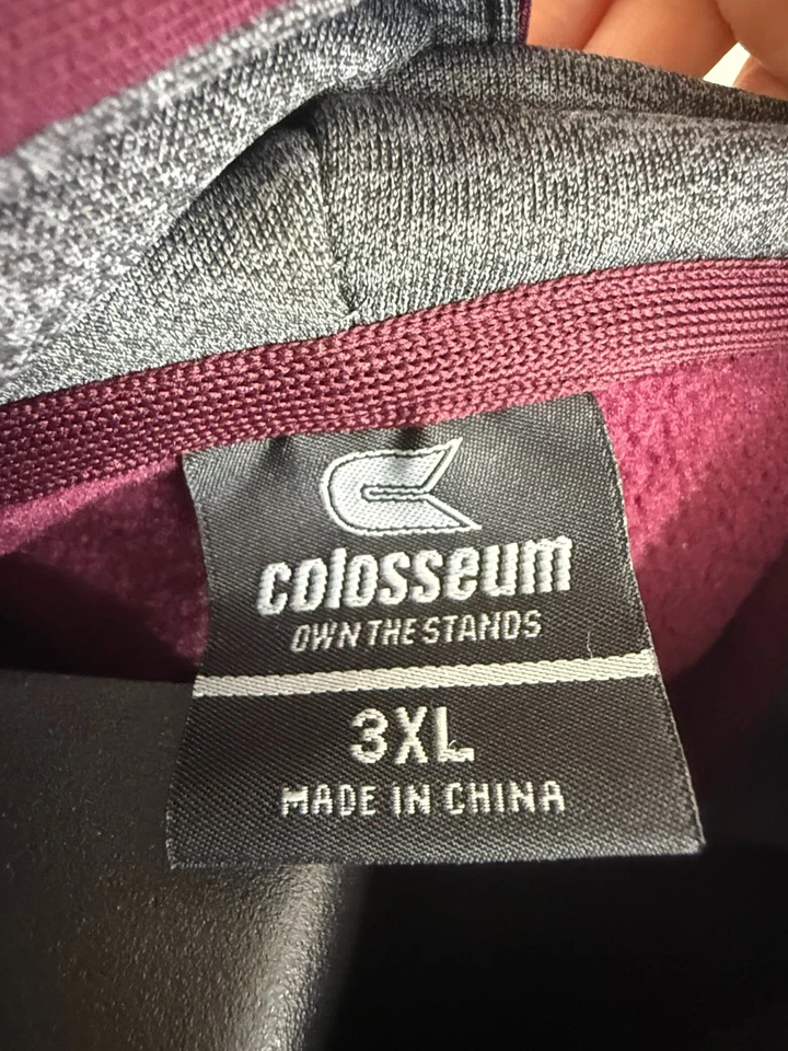Куртка с капюшоном мужская Colosseum Texas A&M на молнии бордовая размер 3XL функциональная - Изображение 4 из 4