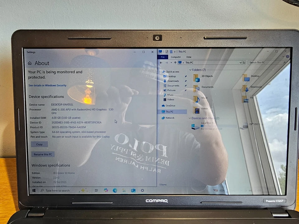 15" Compaq Presario CQ57 AMD E-300 4GB 500GB Black Windows 10 Laptop - Image 2 of 4