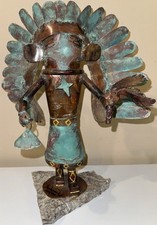 Dale Anderson Signed Copper Kachina Sculpture Native "Medicine Man" Art 126/500 Dale Anderson Signed Copper Kachina Sculpture Native "Medicine Man" Art 126/500