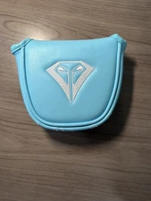 Golf Putter Mallet Headcover Baby Blue Embroidered, New Magnetic 