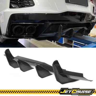 Fits 20-25 Chevy Corvette C8 Stingray Z51 Carbon Fiber Rear Bumper Lip Diffuser