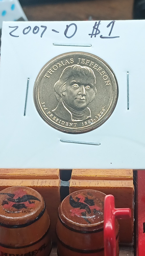 2007-D Presidential $1 Coin Thomas Jefferson Uncirculated Denver Mint - Picture 1 of 4