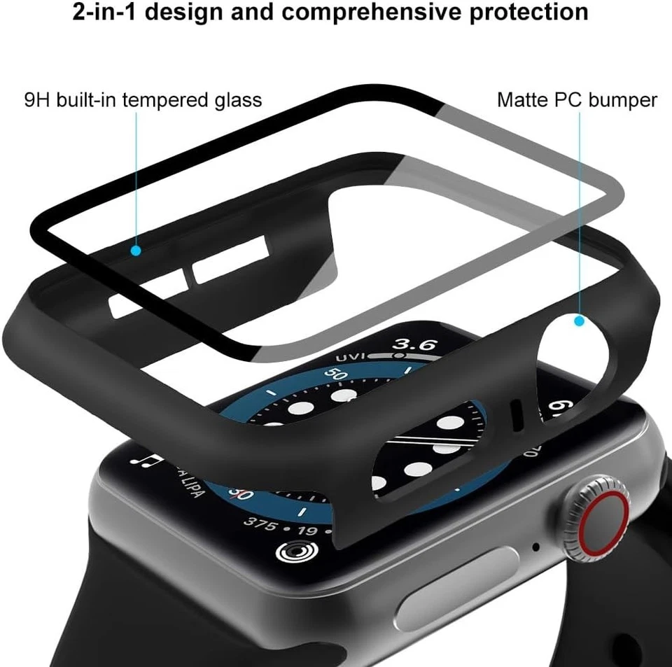 Case for Apple Watch 11 10 9 8 7 SE Ultra Tempered Glass Screen Protector Cover - Image 3 of 4