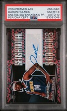 PANINI PRIZM BLACK SENSATIONAL SIGNATURES DARON HOLMES II 7/15 PSA 8 AUTO 10