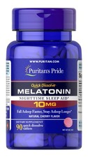 Puritan's Pride Quick Dissolve Melatonin 10 mg Cherry Flavor-90  Tablets
