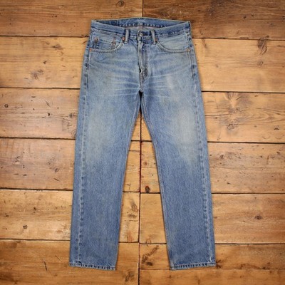 Levis 505 Jeans 32x32 Blau Regular Straight Faded Medium Stonewash Denim