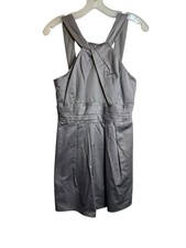 davids bridal womens grey mercury cotton sheath maid of honor dress size 6