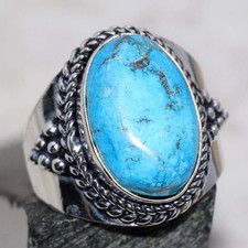 925 Silver Plated Turquoise Ring US 7 New Arrival GW