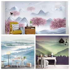 3D Mountain Forest Sky Self-adhesive Wallpaper Removable Wallpaper Wall Mural