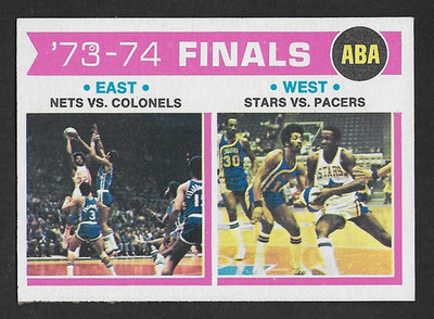 1974-75 Topps Basketball #248 ABA Division Finals, Nets w/ Erving, Stars NM NRMT