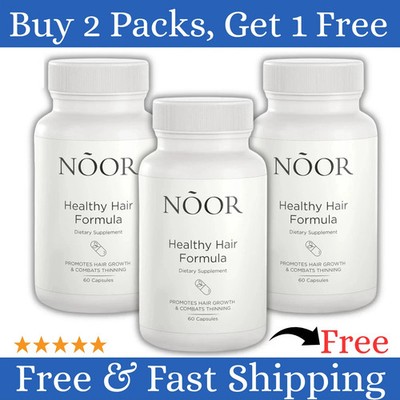 3-Pack NOOR Healthy Hair Formula - NOOR Hair Growth Support Capsules - 180Caps