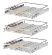 Pull Out Cabinet Drawer Organizer Expendable Sliding Shelf Stainless Steel St...