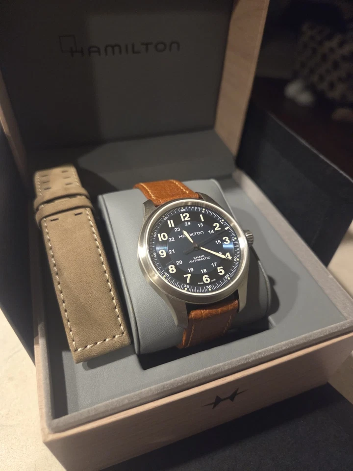 Hamilton хаки поле титана, синий циферблат, 42 мм - Изображение 2 из 4