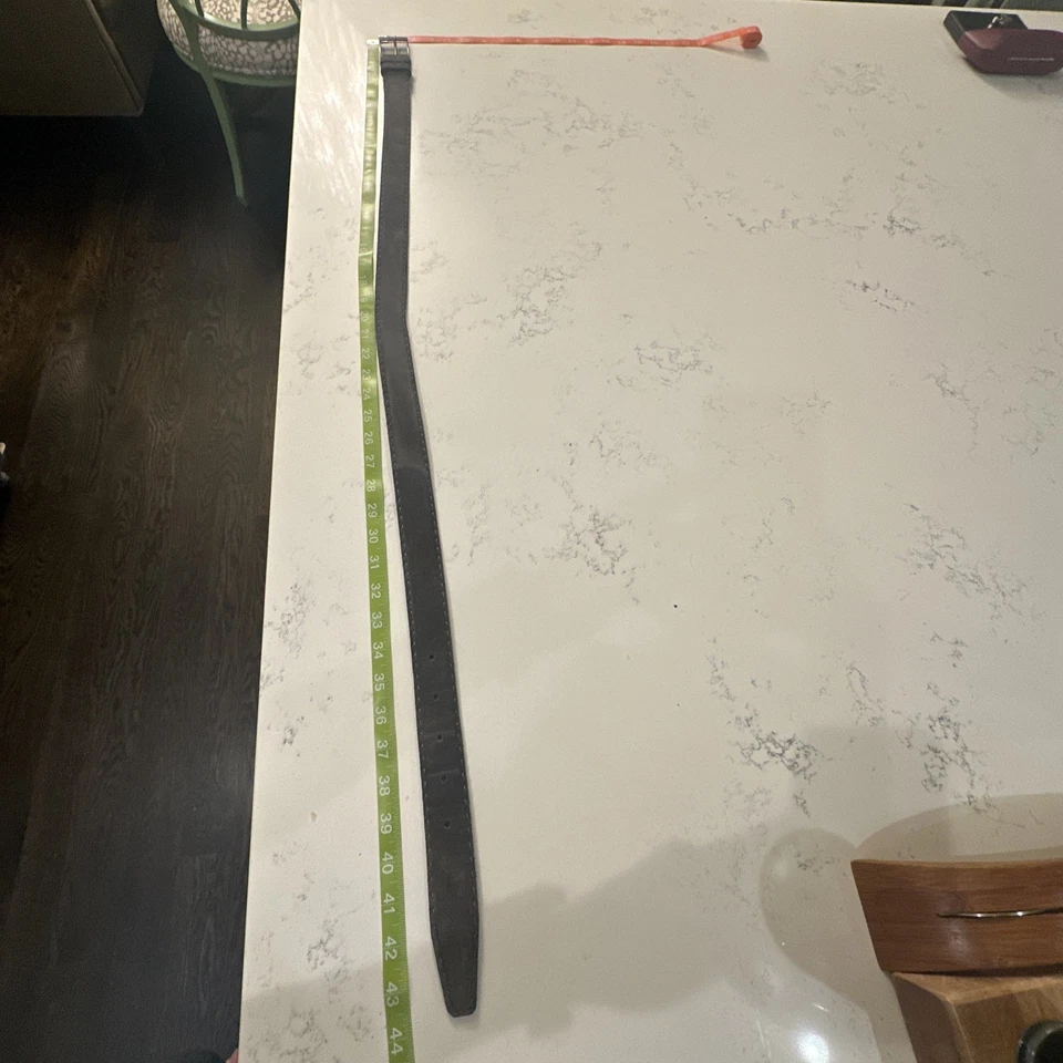 Cinturón Kiton Hombre Gris Gamuza Cuero Doble Lazo Talla 36 Foto 3 de 4