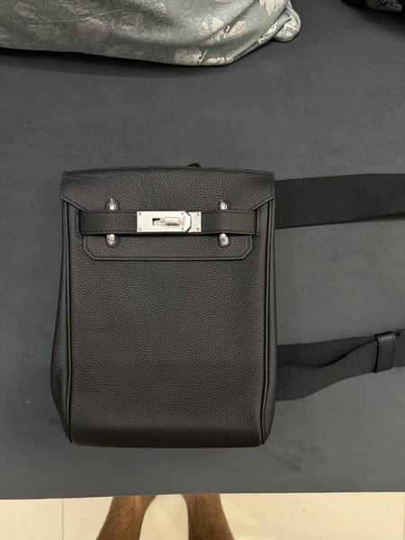 Hermès HAC à Dos PM Backpack Black Togo Leather Palladium Hardware