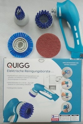 QUIGG Elektrische Reinigungsbürste, mit 4 Aufsätzen, Antrieb über Batterie