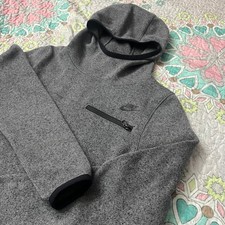 Nike Tech Fleece Pullover Hoodie Charcoal Grey Scuba Neck Sporty Woman's small