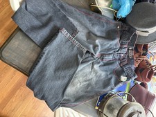 Southpole Mens Dark Wash Denim Jeans Blue Leg Red Stitching Size 34