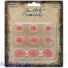 2022 Idea-Ology Tim Holtz Halloween Pumpkins 9 Pieces New TH94267