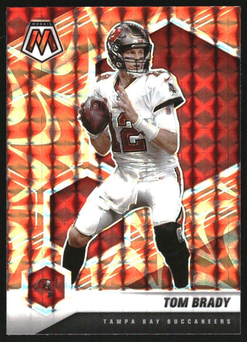 2021 Panini Mosaic Mosaic Reactive Orange #186 Tom Brady Card