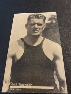 VINTAGE BOXING GENE TUNNEY (HOF) 9 1/2 X 5 7/8” CARDSTOCK BOXING PREMIUM