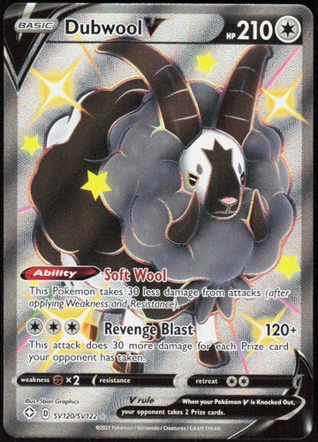 Dubwool V SV120/SV122 Holofoil ShHR Shining Fates: Shiny Vault NM Pokemon